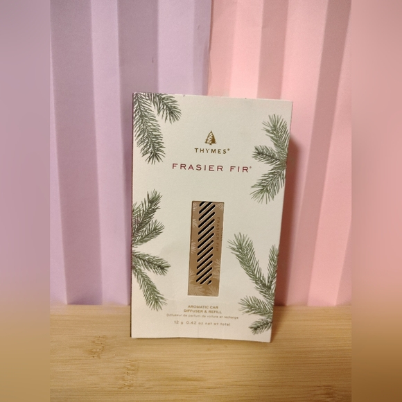 Thymes Car Diffuser Kit - Vent Clip Air Freshener + 4 Frasier Fir Diffuser Reeds - Picture 3 of 5